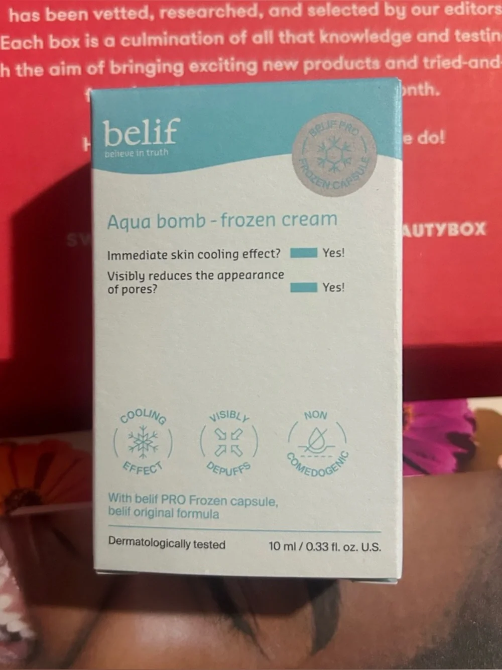 Belif Aqua Bomb Frozen Cream Cooling Gel 0.33 fl oz/ 10ml NIB Fresh Sealed